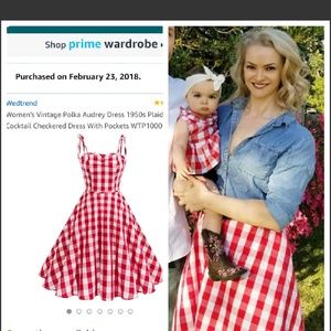 Red gingham checkered dress